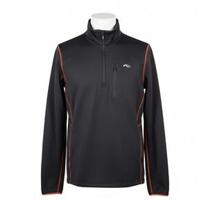 KJUS Hydraulic Halfzip‎ Mens S Black Orange Mid-Layer Stretch Golf Ski Pullover
